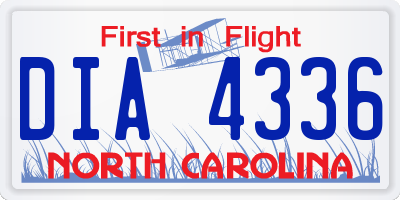 NC license plate DIA4336