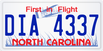NC license plate DIA4337