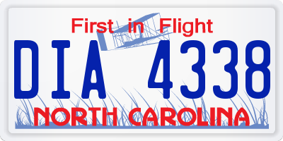 NC license plate DIA4338