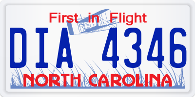 NC license plate DIA4346