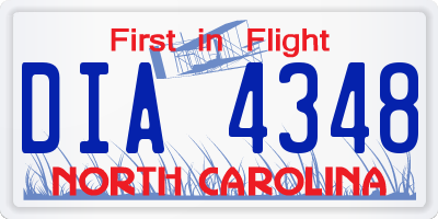 NC license plate DIA4348