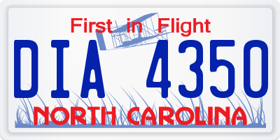 NC license plate DIA4350