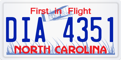 NC license plate DIA4351