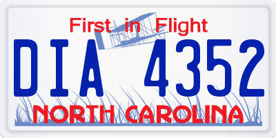 NC license plate DIA4352