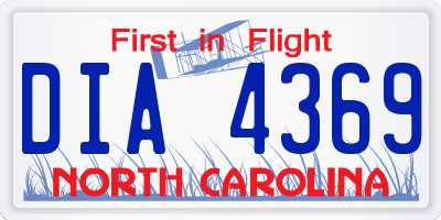 NC license plate DIA4369