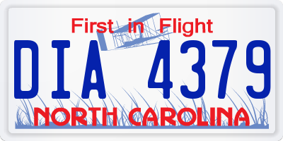 NC license plate DIA4379