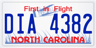 NC license plate DIA4382