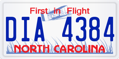 NC license plate DIA4384