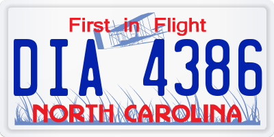 NC license plate DIA4386