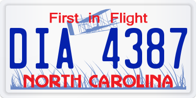 NC license plate DIA4387