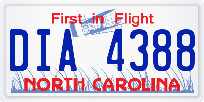NC license plate DIA4388