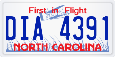 NC license plate DIA4391