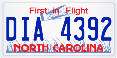 NC license plate DIA4392
