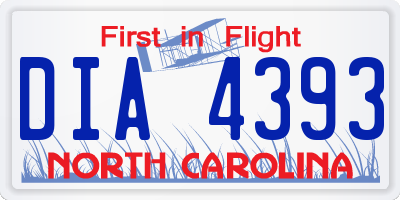 NC license plate DIA4393