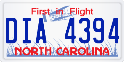 NC license plate DIA4394