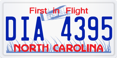 NC license plate DIA4395