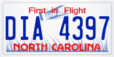 NC license plate DIA4397