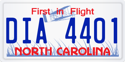 NC license plate DIA4401