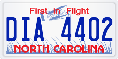 NC license plate DIA4402