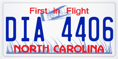 NC license plate DIA4406