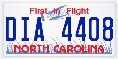 NC license plate DIA4408