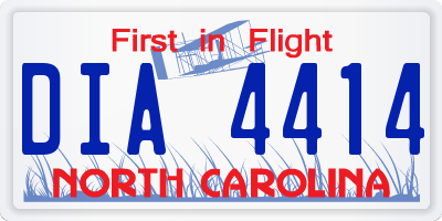 NC license plate DIA4414