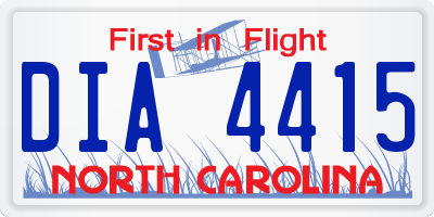 NC license plate DIA4415