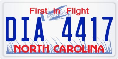 NC license plate DIA4417