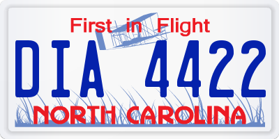 NC license plate DIA4422