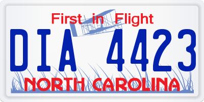 NC license plate DIA4423