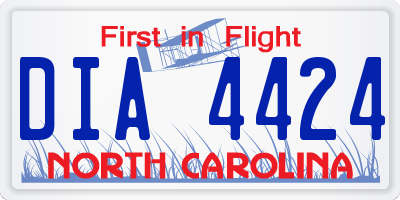 NC license plate DIA4424