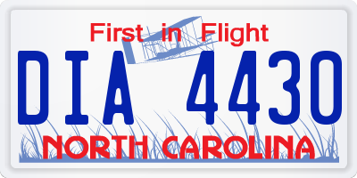 NC license plate DIA4430