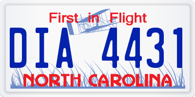 NC license plate DIA4431