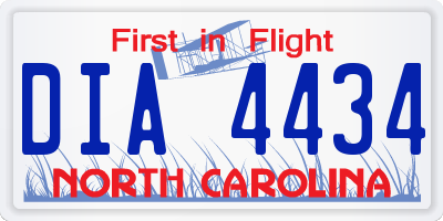 NC license plate DIA4434