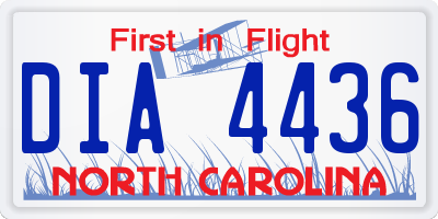 NC license plate DIA4436