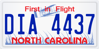 NC license plate DIA4437