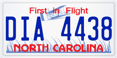 NC license plate DIA4438