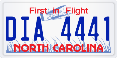 NC license plate DIA4441