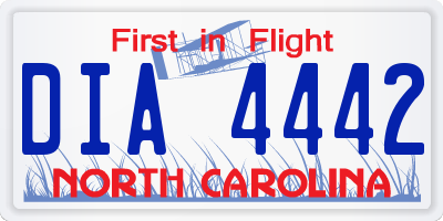 NC license plate DIA4442