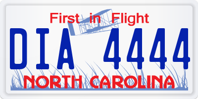 NC license plate DIA4444