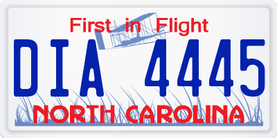 NC license plate DIA4445