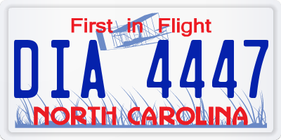 NC license plate DIA4447