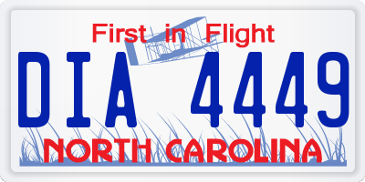 NC license plate DIA4449