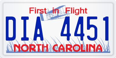 NC license plate DIA4451