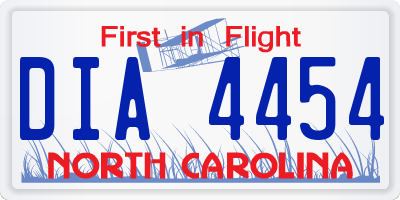 NC license plate DIA4454