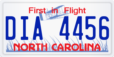 NC license plate DIA4456