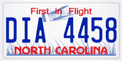 NC license plate DIA4458