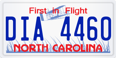 NC license plate DIA4460