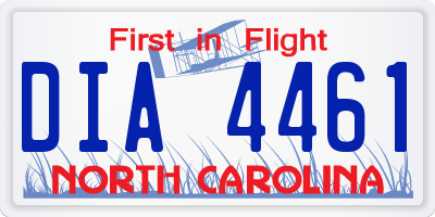 NC license plate DIA4461