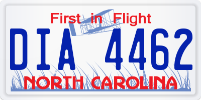 NC license plate DIA4462